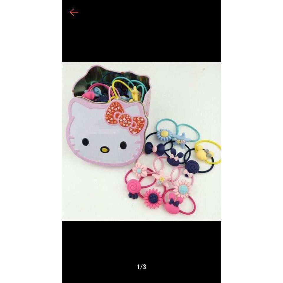 Sỉ hộp 40 chun buộc tóc loại đẹp cho bé yêu