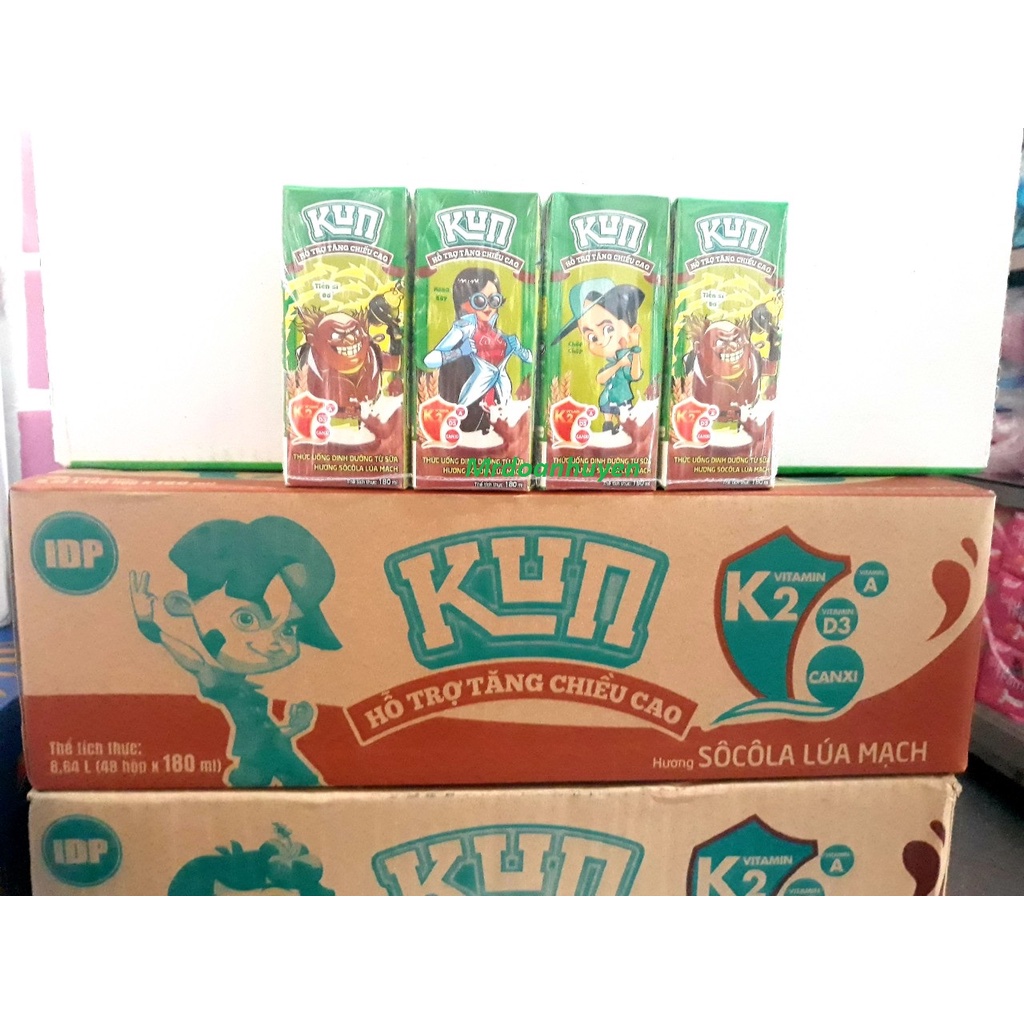 Thùng Sữa Kun 48 Hộp x 180ml Nhiều Vị