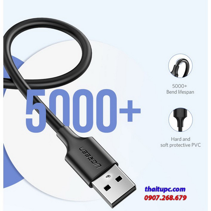 Cáp sạc USB 2.0 to Micro USB, Dài 1.5m, Đen - UGREEN 60137