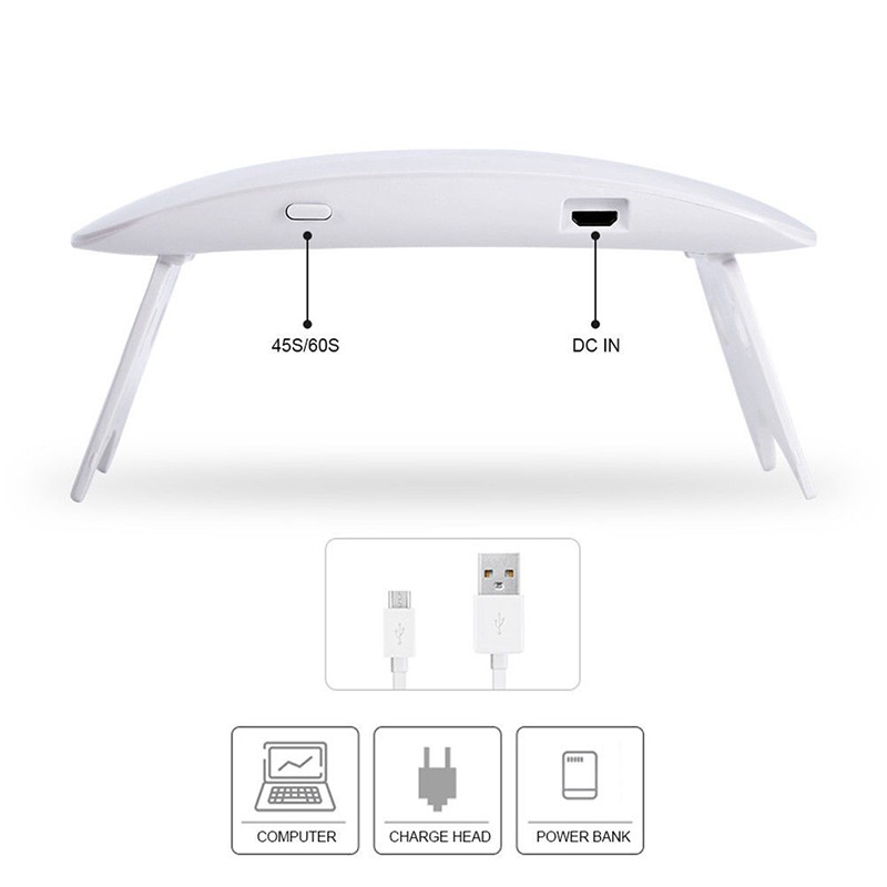 Đèn LED UV Sấy Khô Sơn Móng Tay 6W Thiết Kế Nhỏ Gọn Tiện Dụng