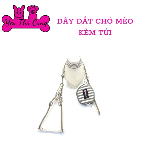 Dây dắt chó mèo kèm túi-YÊU THÚ CƯNG