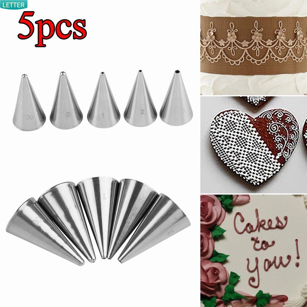 Bộ 5 Đuôi Bắt Bông Kem Trang Trí Bánh Bằng Thép Không Gỉ