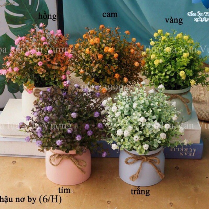 Chậu hoa giả để bàn hoa trí phong cách vintage(NHIỀU MẪU)