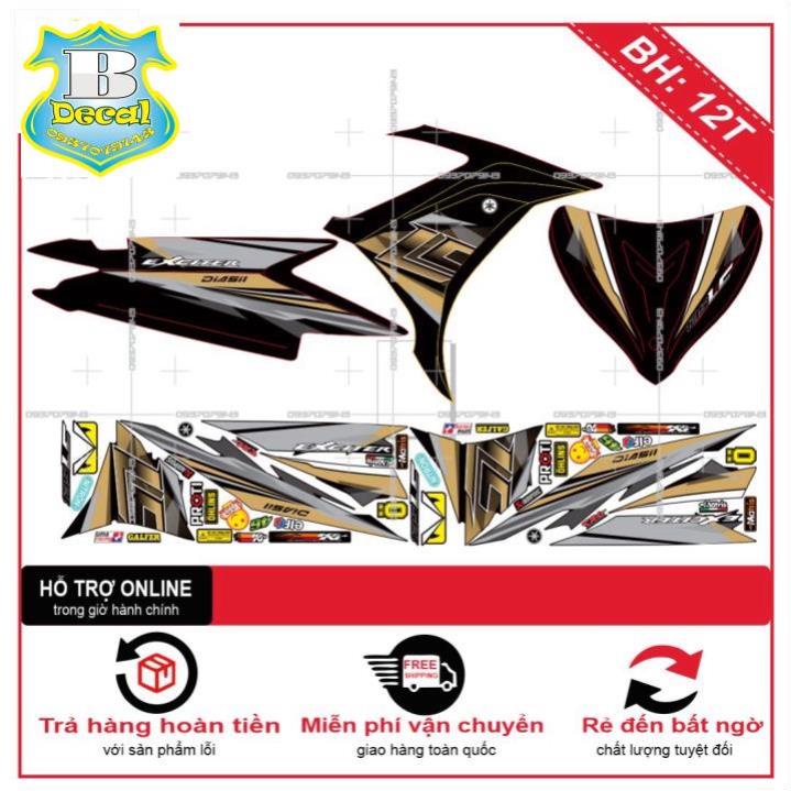 ( Quí khách vui lòng mang ra tiệm cho thợ dán ) EX 2011 LC VÀNG ĐỒNG [Bi Decal]