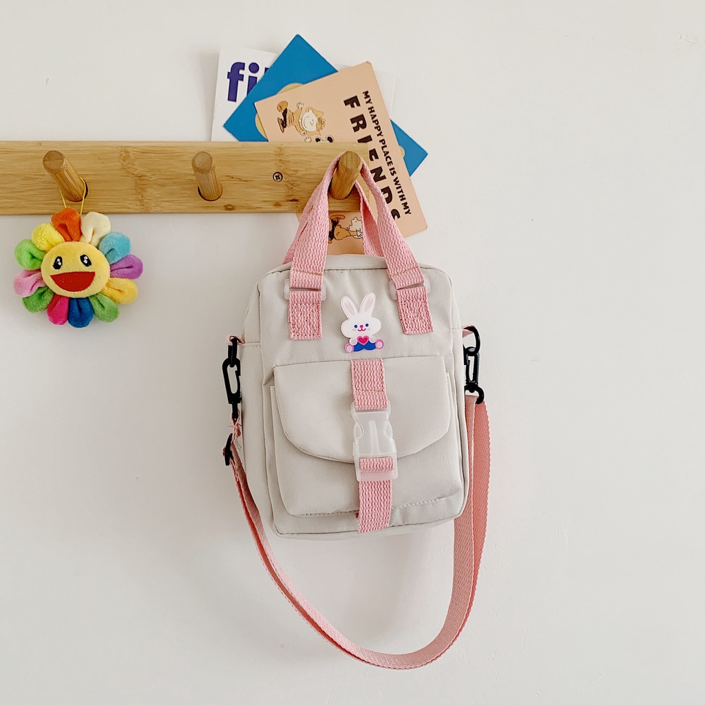 Túi Đeo Chéo Vải Canvas Mềm Kiểu Vuông Nhỏ Gọn Thời Trang Cho Nữ