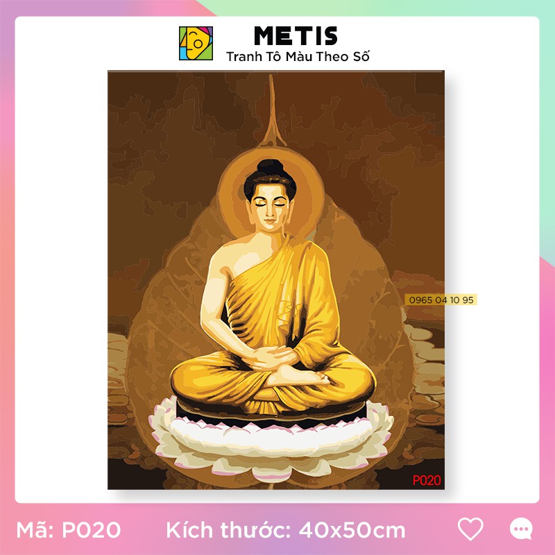 Tranh Tô Màu Theo Số Tranh Handmade Phật Giáo Đã Căng Khung Sẵn METIS P020