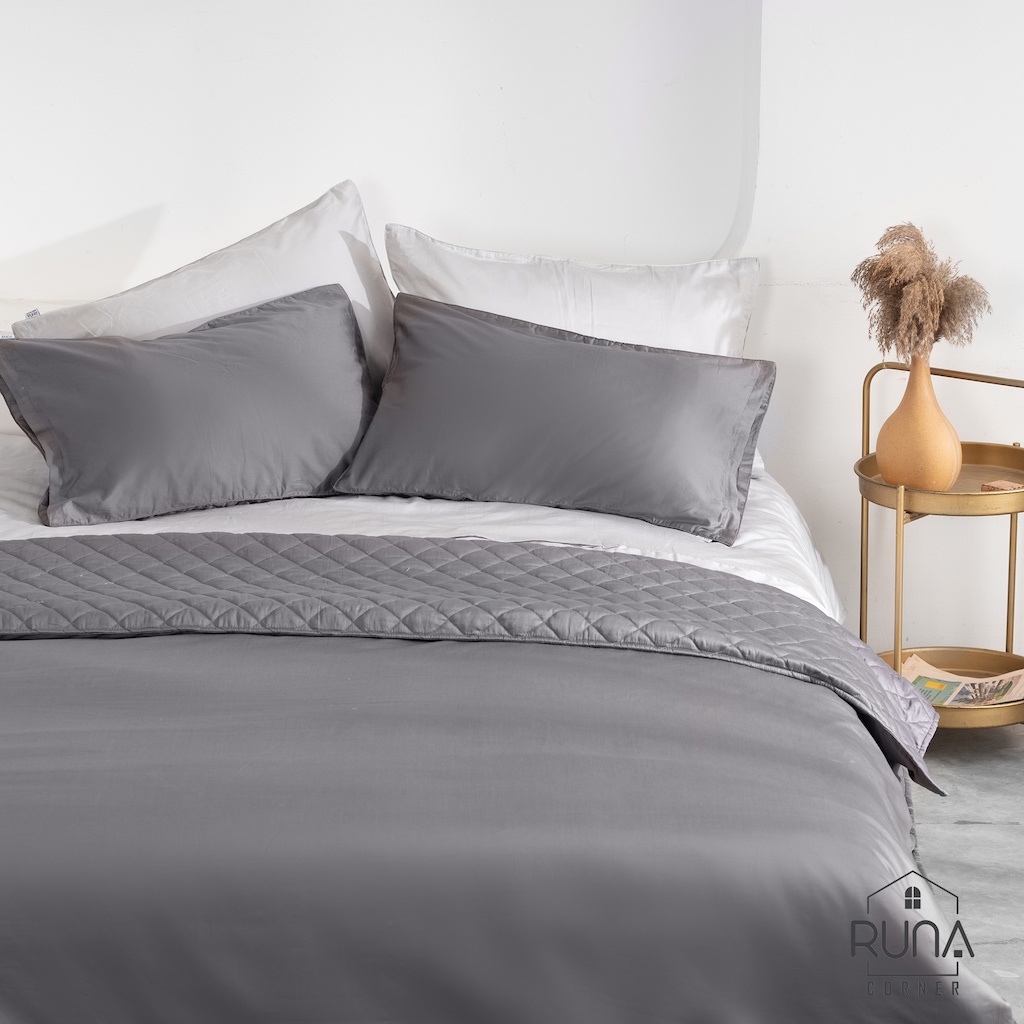 Vỏ Gối Nằm Kích Thước 50x70 45x65 RUNA CORNER Chất Liệu Cotton Satin Cao Cấp Màu Trơn, Mềm Mại Thoáng Mát