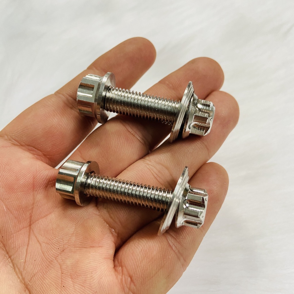 ( 10ly40 ) Ốc treo pô kèm lông đền và tán SALAYA INOX 304 sử dụng cho EXCITER 2010, SIRIUS, JUPITER