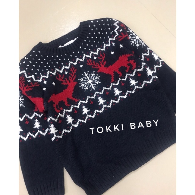 Áo len tuần lộc dư xịn màu navy