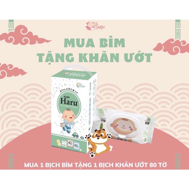 [MUA 2 TẶNG  1]Tã/Bỉm HARU xuất Nhật quần size M50/L50/XL50/XXL50