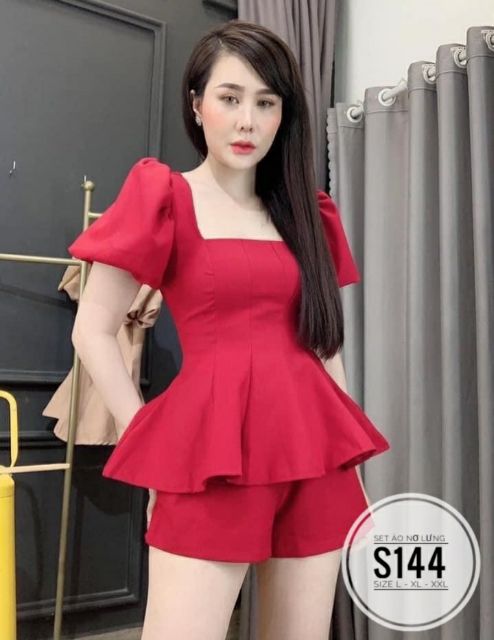 BIGSIZE SET ÁO NƠ HỞ LƯNG S144