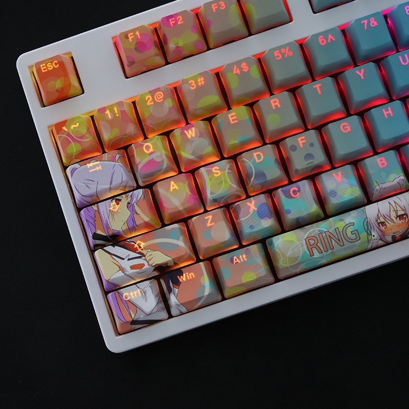PLASTIC MEMORIES theme keycap Isla OEM profile PBT Thuốc nhuộm thăng hoa Bàn phím cơ bàn phím Anime keycap xuyên thấu Bàn phím nhẹ 108 phím