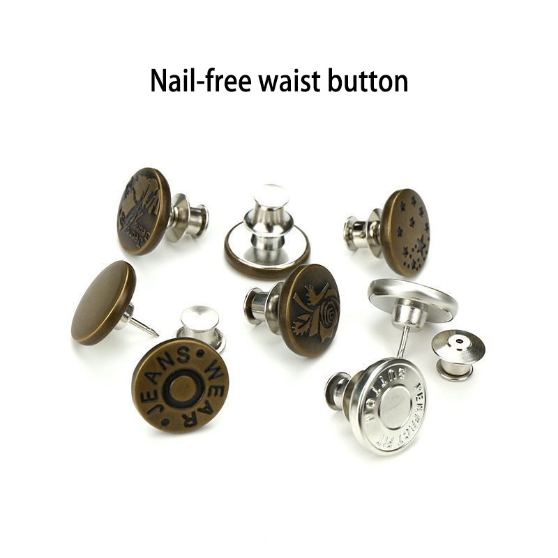 Nút cài quần jean bằng kim loại có thể tháo ra và điều chỉnh tiện lợi cho nữ