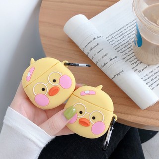 ☘️Tặng kèm móc☘️ Case bao Airpod 1 2 Pro 3 2021 Vịt má hồng - Vỏ bọc Cover đựng tai nghe không dây Airpods i11, i12...