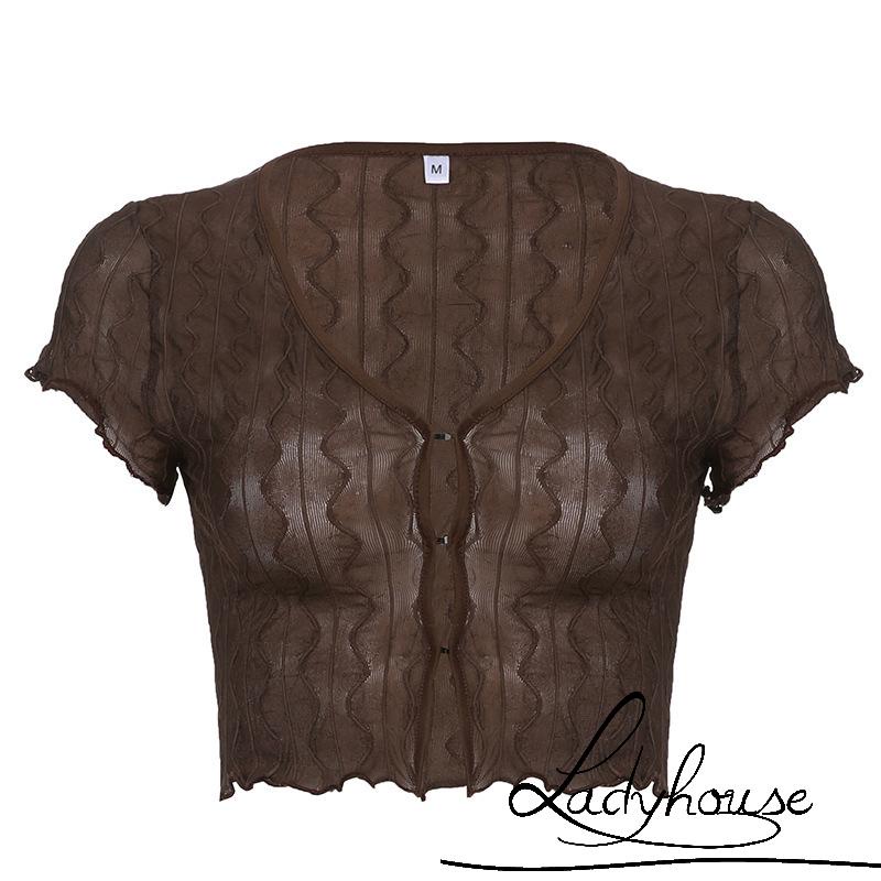 Áo Thun Tay Ngắn Cổ Chữ V Màu Trơn Thời Trang Dành Cho Nữ