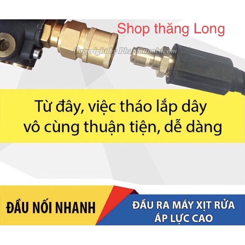 Bộ khớp nối nhanh đầu ra chống soắn dây máy rửa xe áp lực cao bằng đồng