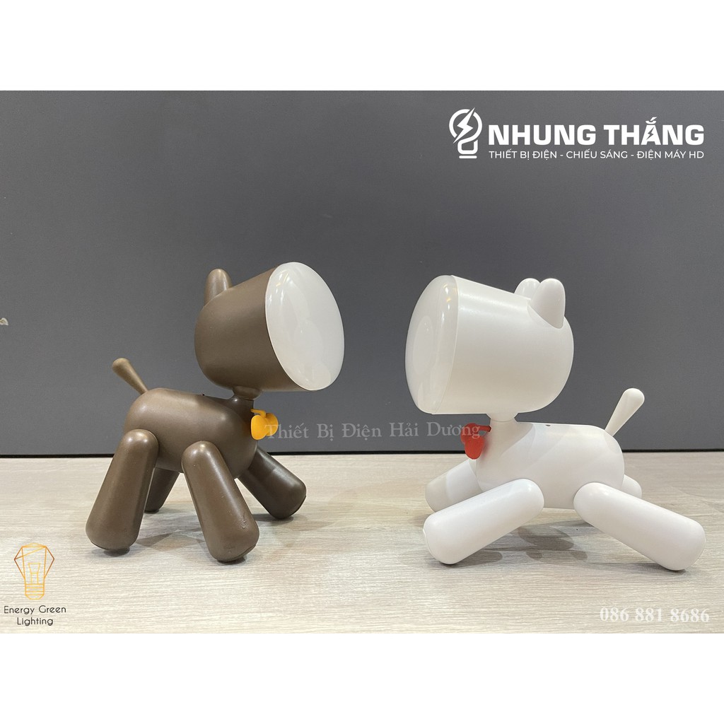 Đèn Ngủ LED Trang Trí - Hình Cún Con Siêu Dễ Thương - Pin Sạc Tích Điện - Ánh Sáng Vàng - Tăng Giảm Ánh Sáng Tiện Lợi
