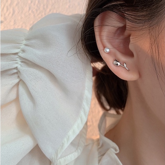 Hoa tai Tulip Hoa tai nữ hàn quốc đơn giản chất lượng cao