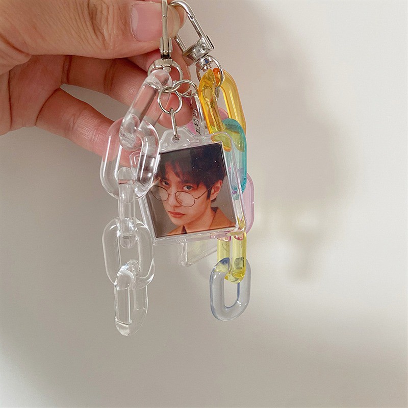 Phôi Móc Khoá Keyring Mica Treo Toploader Binder Handmade Hạt Cườm Card Balo Túi Xách Kpop BlackPink BTS Idol Confetti