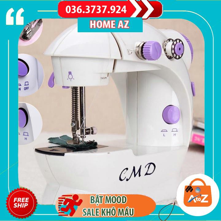 Máy may mini gia đình có đèn CMD - [Tặng] 1 kim may + 4 suốt chỉ, Có 12 chế độ may công nghệ Nhật - Bảo hành 6 tháng