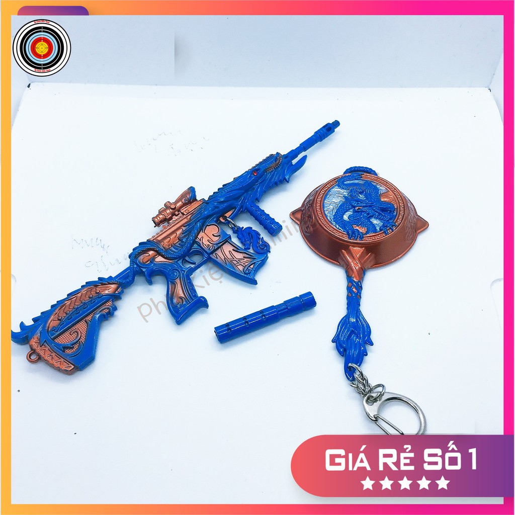 Mô hình súng pubg kim loại lắp ráp M416 + Chảo Dragon Blue Orange dài 20cm mô phỏng giống thật trong game [TẶNG KỆ ĐỠ]