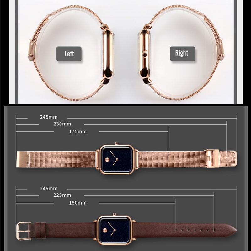 Đồng Hồ Thời Trang SKMEI 9187 Mặt Vuông Với Dây Đeo Bằng Thép Chống Nước Dành Cho Cặp Đôi