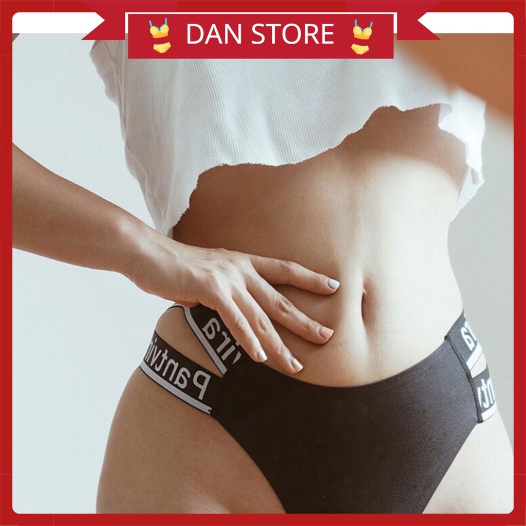 Quần Lót Nữ - Quần Lót Nữ Lọt khe cotton cao cấp hai dây viền chữ cá tính quyến rũ DAN STORE MÃ 5011