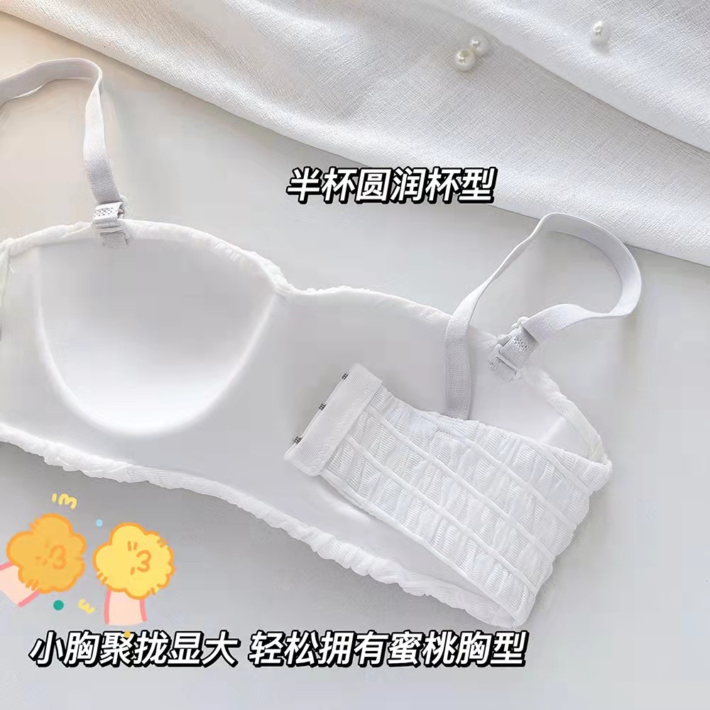Áo Lót Ống Lưới Phồng Màu Trơn Quyến Rũ Chống Trượt Cho Nữ