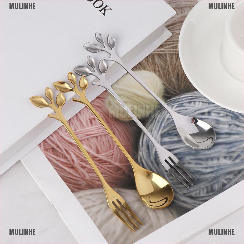 Muỗng Cà Phê Hình Chiếc Lá Mini Bằng Thép Không Gỉ