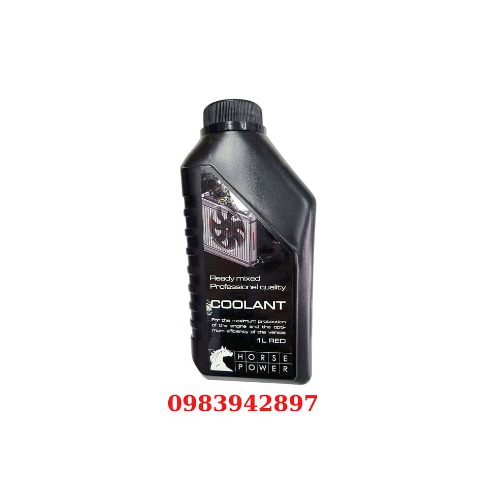 Nước làm mát động cơ Ô TÔ màu xanh - đỏ COOLANT POWER HORSE chai 1lit
