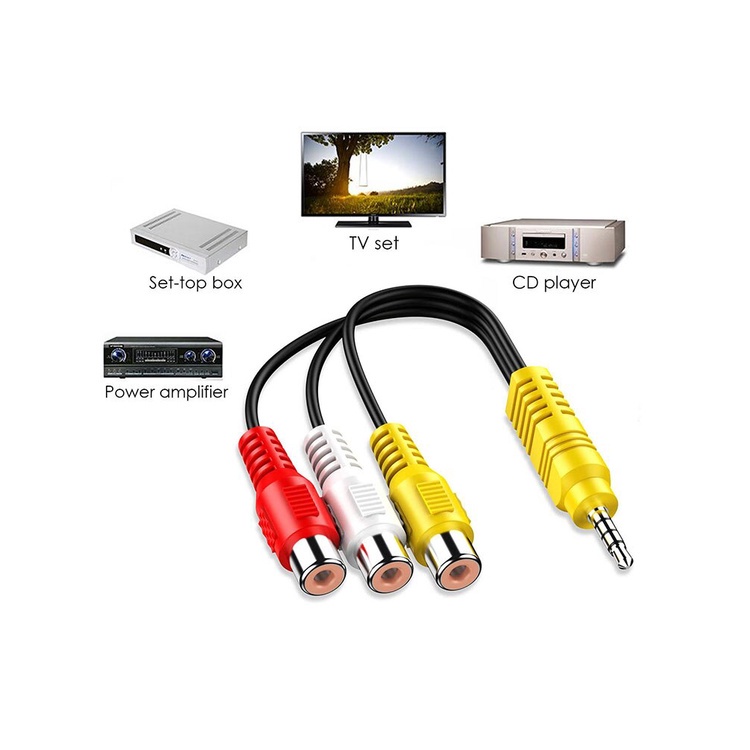 Cáp chuyển đầu Jack 3.5 đực ra 3 đầu RCA cái hoa sen -DC4722