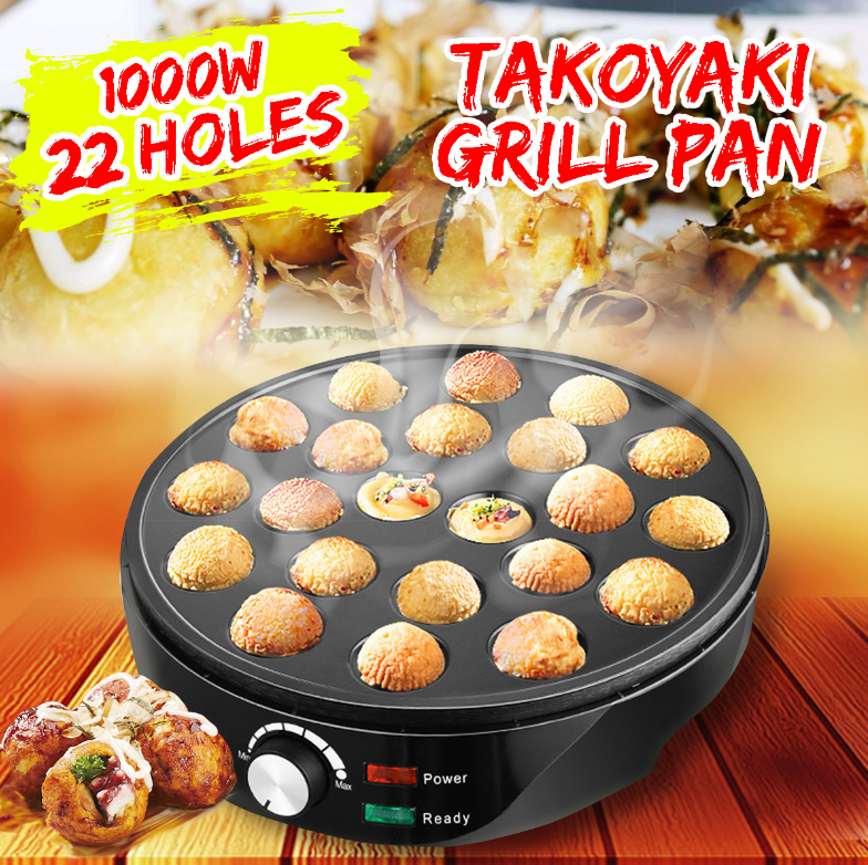 Chảo Làm Bánh takoyaki pan takoyaki 220-240v 22 Ngăn Bằng Hợp Kim Nhôm