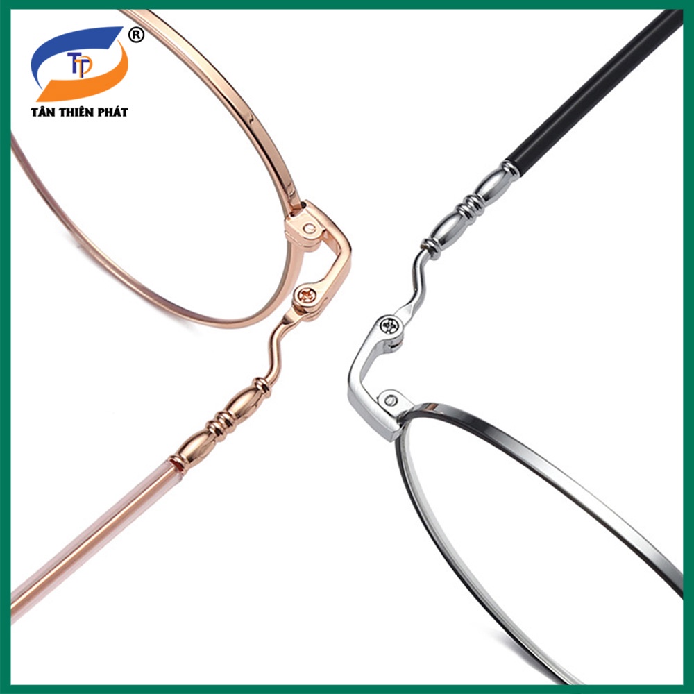 Gọng kính nam nữ kim loại mắt tròn màu đen, bạc 2999. Tròng giả cận 0 độ chống ánh sáng xanh, tia UV