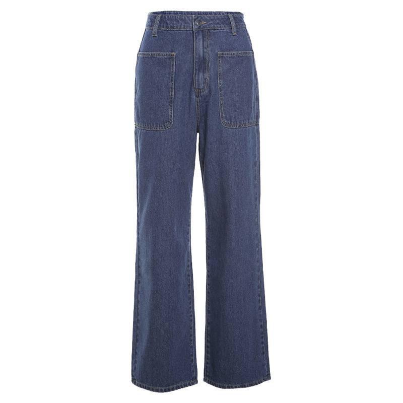 Quần Jeans Nữ Lưng Cao Ống Rộng Thời Trang Cá Tính