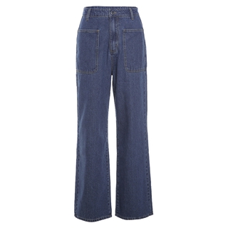 Quần Jeans Nữ Lưng Cao Ống Rộng Thời Trang Cá Tính