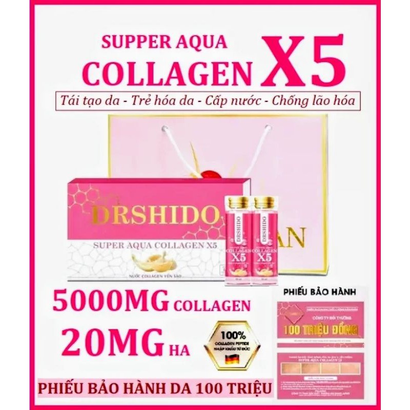 Nước Collagen Yến Sào Nhật Bản-COLLAGEN X5 SUPER AQUA DR SHIDO