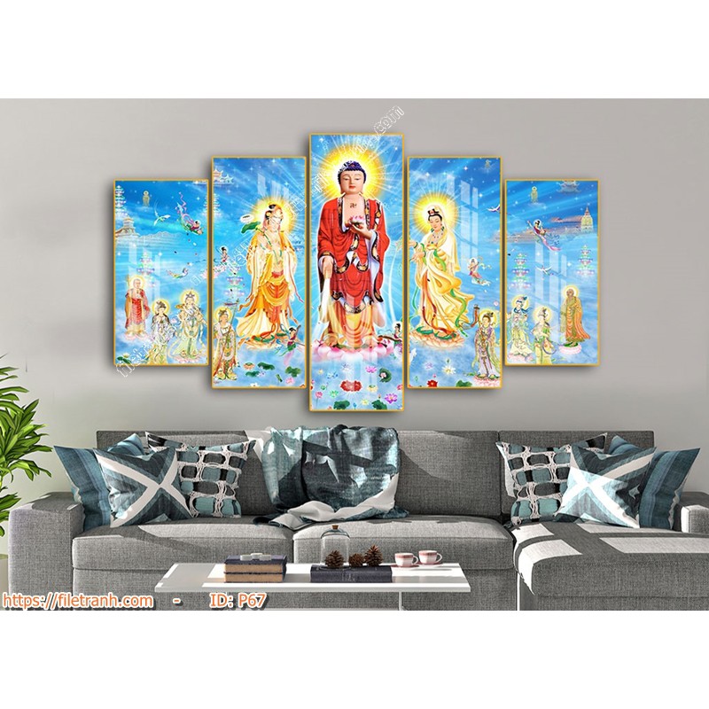 Tranh tráng gương treo tường 3d hình Phật