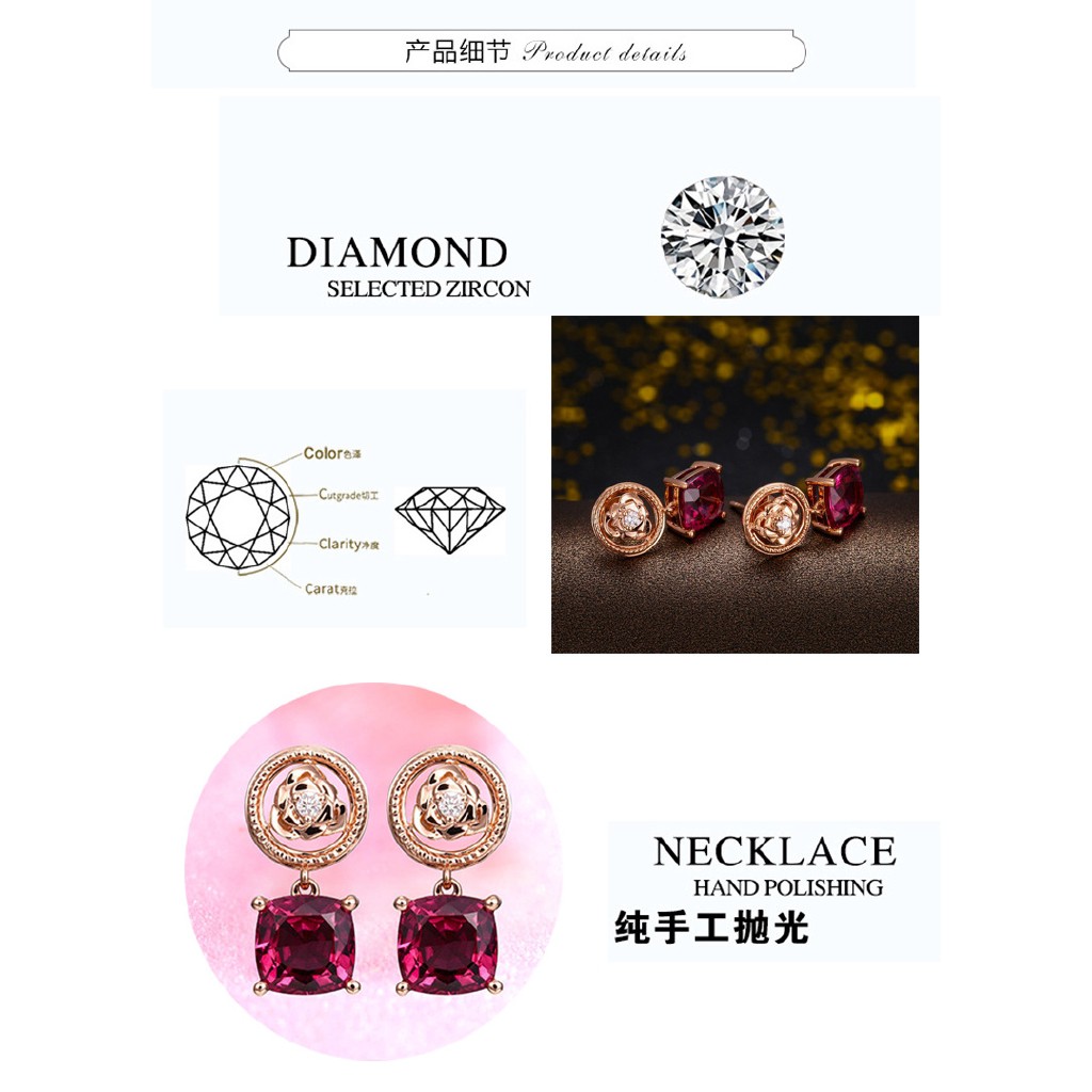 Khuyên tai tạo hình hoa hồng thời trang hàn quốc dành cho nữ