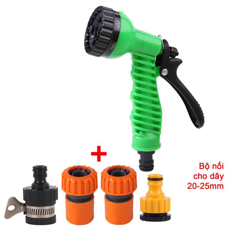 Vòi xịt nước tưới cây, rửa xe Vòi 7 chế độ VOI-N7T1.505, Bộ 5 món Vòi 7 trong 1 20-25 mm