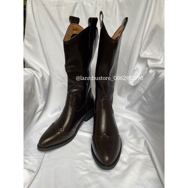 BOOT LỬNG vintage - đế 5cm mũi nhọn cổ V