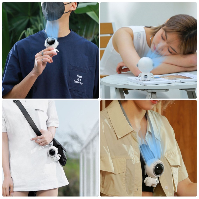 Quạt Đeo Cổ 4 Trong 1 2023 Không Cánh Tiện Dụng Cho Nữ Sinh