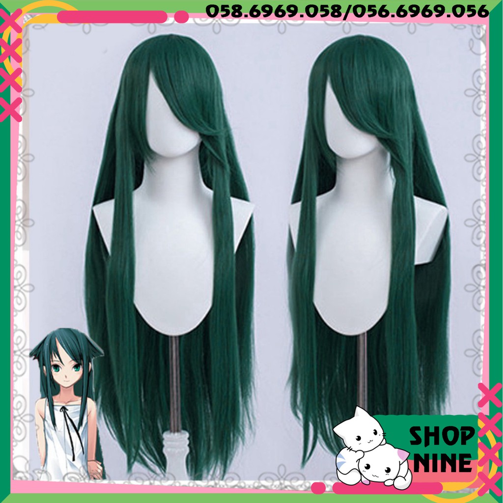 [Sẵn] Wig/tóc giả cơ bản nữ thẳng xanh rêu đậm/xanh lá cây đậm 1m -100cm tại MIU SHOP 09