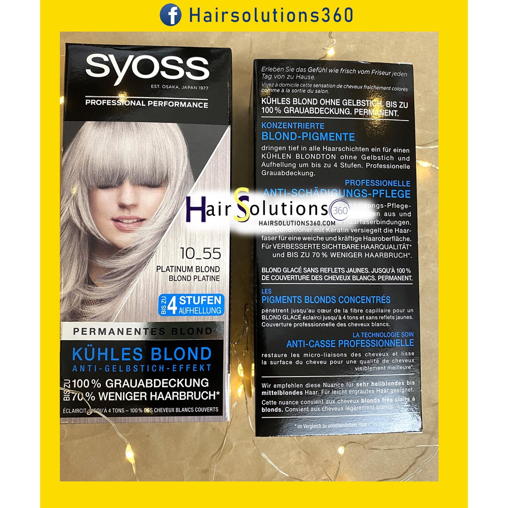 Thuốc nhuộm tóc bạch kim SYOSS 10-55 Đức - Hairsolutions360