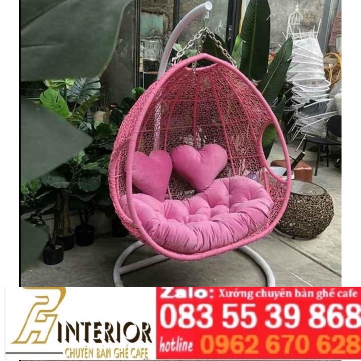 xích đu bàn ghế thư giãn , xích đu mây nhựa giá rẻ ( loại xích đu đôi)