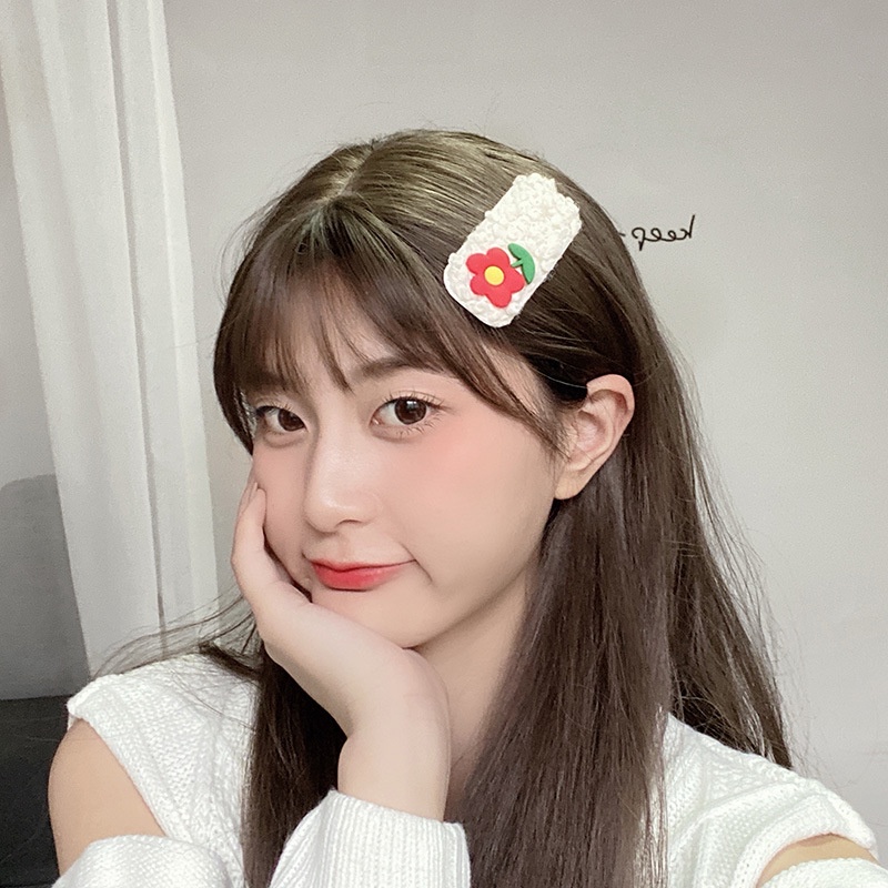 Kẹp tóc hình hoạt hình vải bông phong cách Hàn Quốc đáng yêu cho bé gái