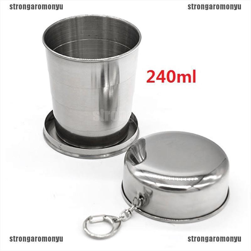 Bình Nước Inox 240ml Có Thể Gấp Gọn Tiện Lợi Khi Đi Du Lịch