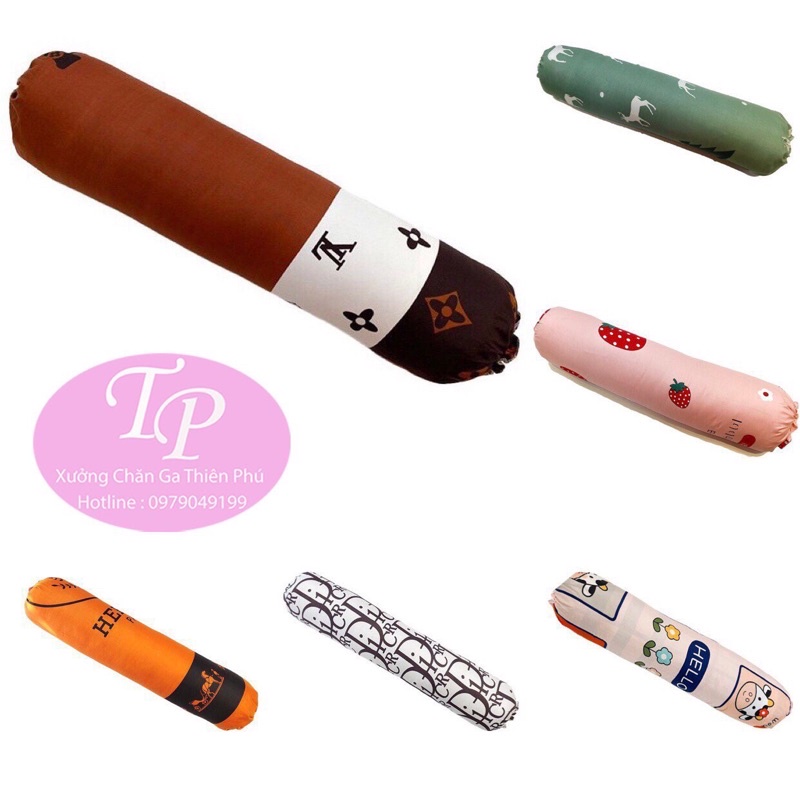 Vỏ + Ruột Gối Ôm Bông Hạt Cao Cấp Vỏ Cotton Poly Được Chọn Mẫu