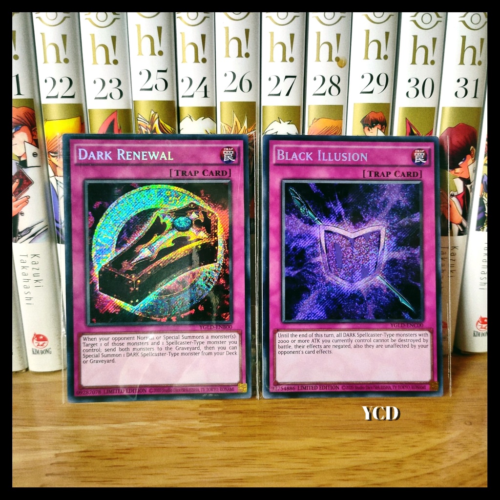 Thẻ bài yugioh chính hãng Set 2 lá cạm bẫy cho Dark Magician – Secret Rare