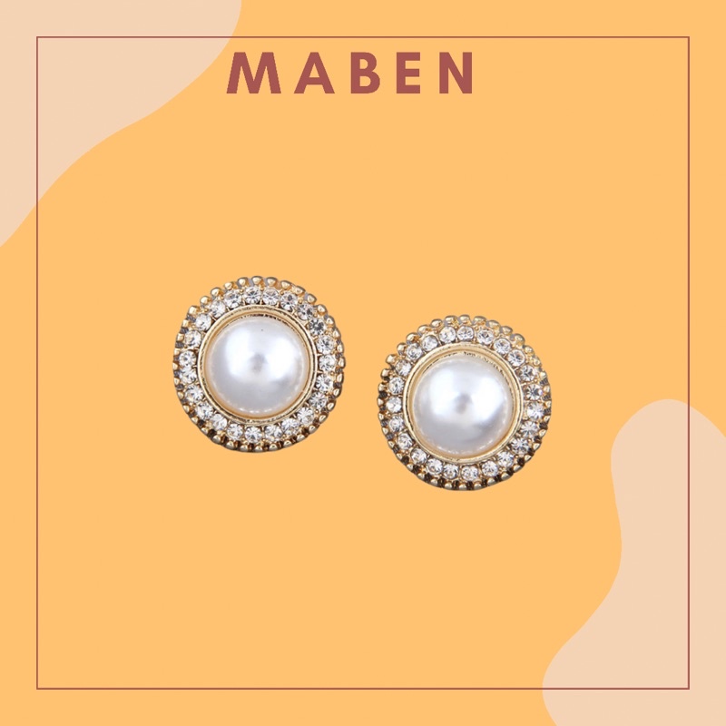 Hoa tai đính hạt xinh phong cách hàn quốc - Maben