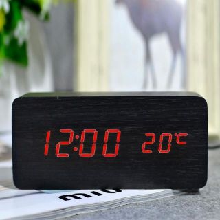 Đồng Hồ Led Để Bàn Vân Gỗ Cao Cấp